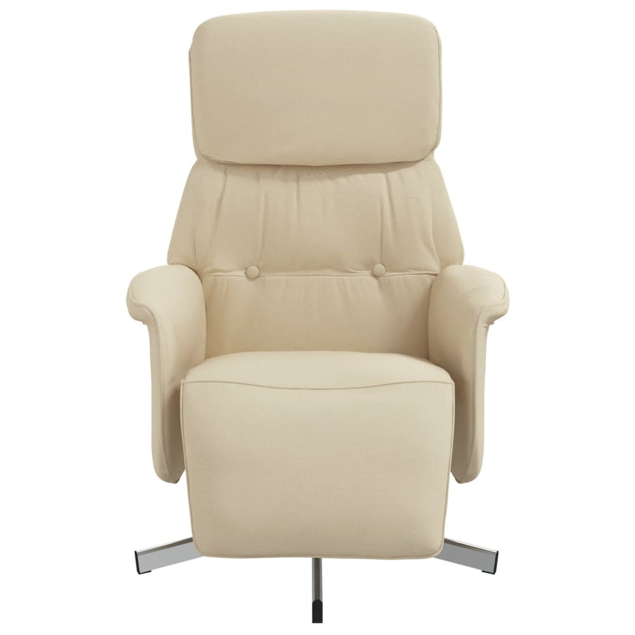 Fauteuil Verstelbaar Met Voetensteun Stof Kleurig Crème