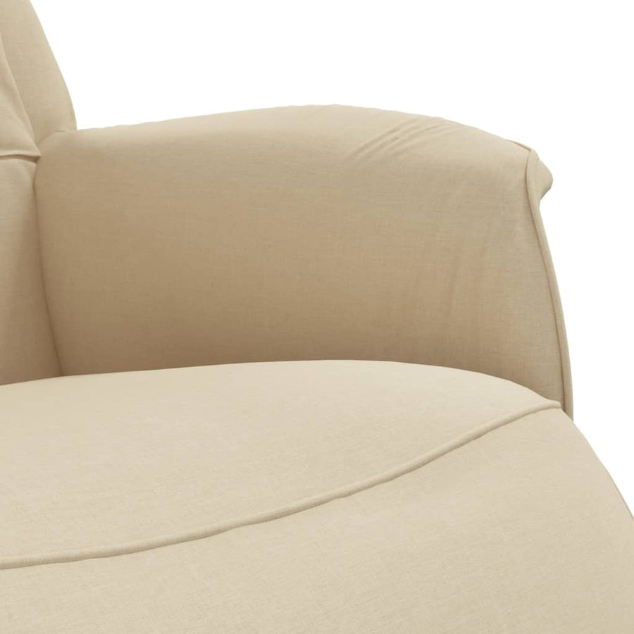 Fauteuil Verstelbaar Met Voetensteun Stof Kleurig Crème