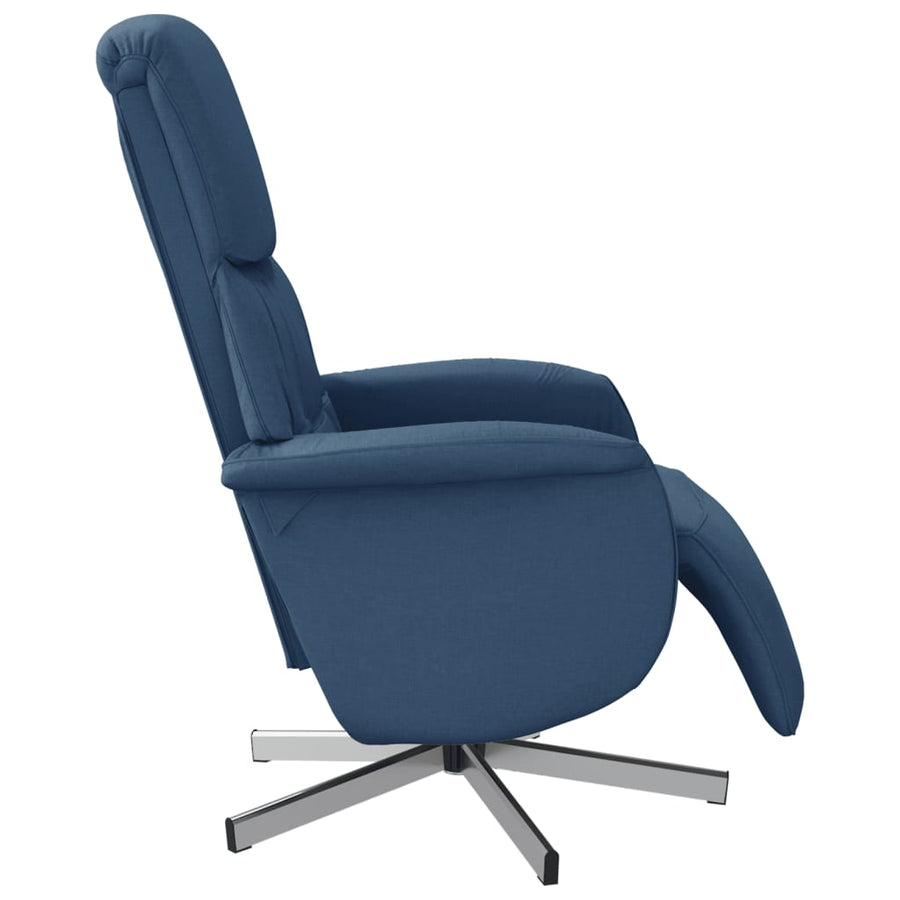 Fauteuil Verstelbaar Met Voetensteun Stof Blauw