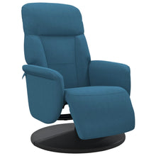 Fauteuil Met Voetensteun Verstelbaar Fluweel Blauw