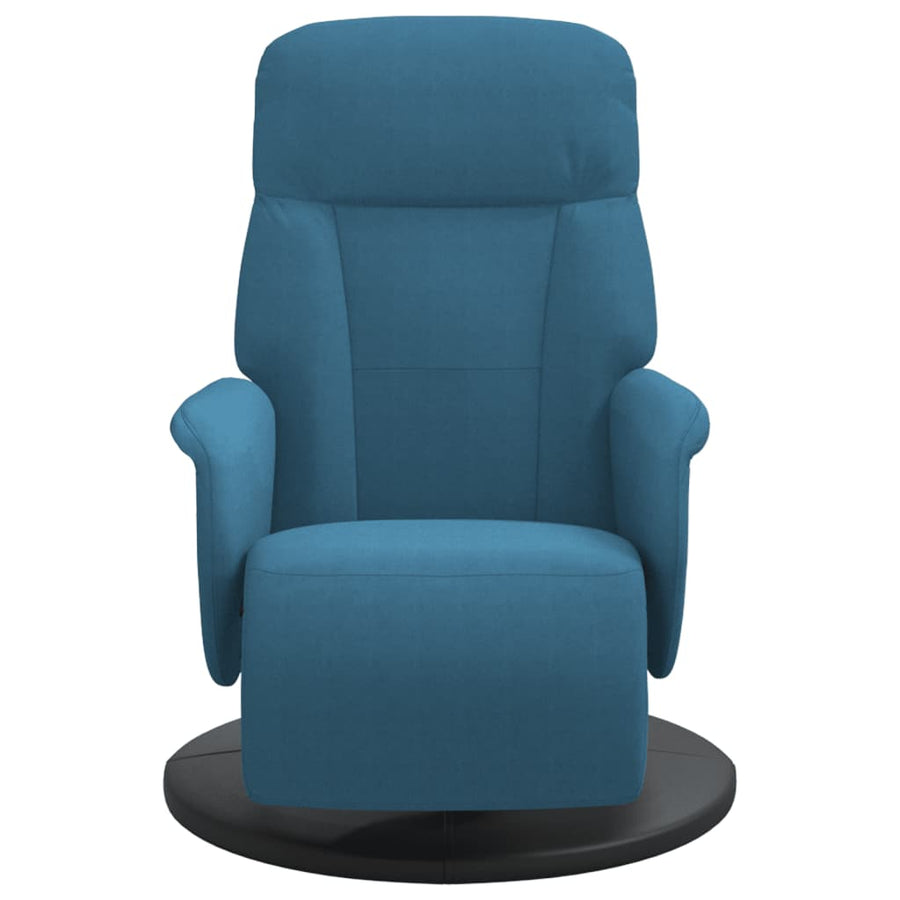 Fauteuil Met Voetensteun Verstelbaar Fluweel Blauw