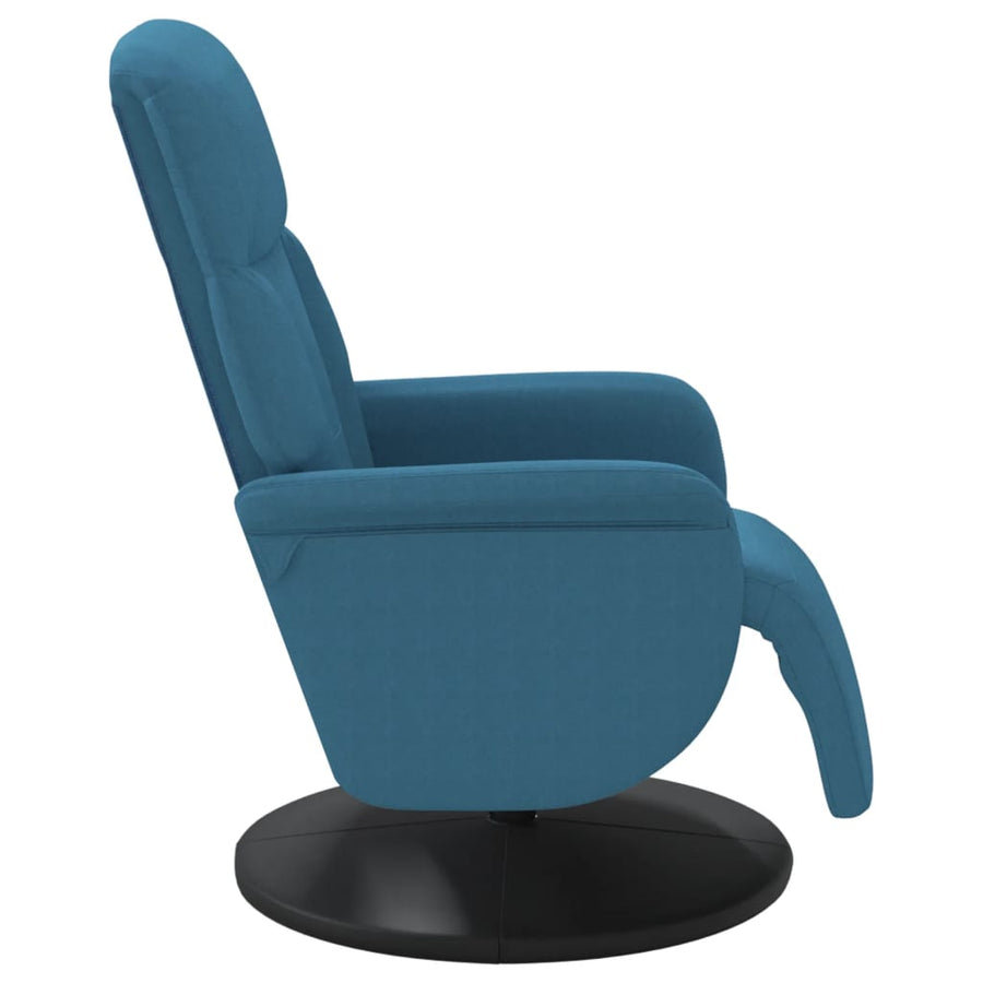 Fauteuil Met Voetensteun Verstelbaar Fluweel Blauw