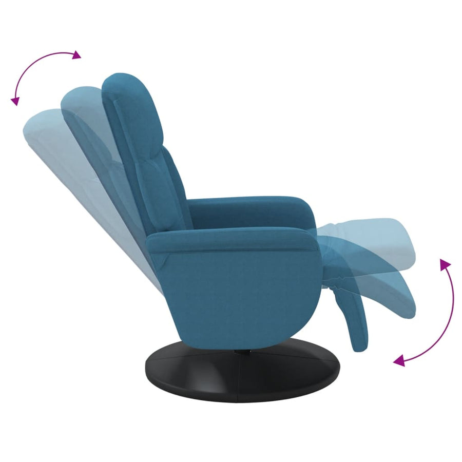 Fauteuil Met Voetensteun Verstelbaar Fluweel Blauw