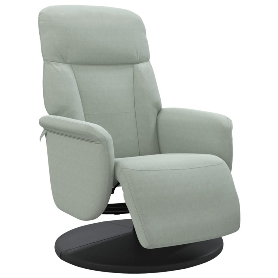 Fauteuil Met Voetensteun Verstelbaar Fluweel Lichtgrijs