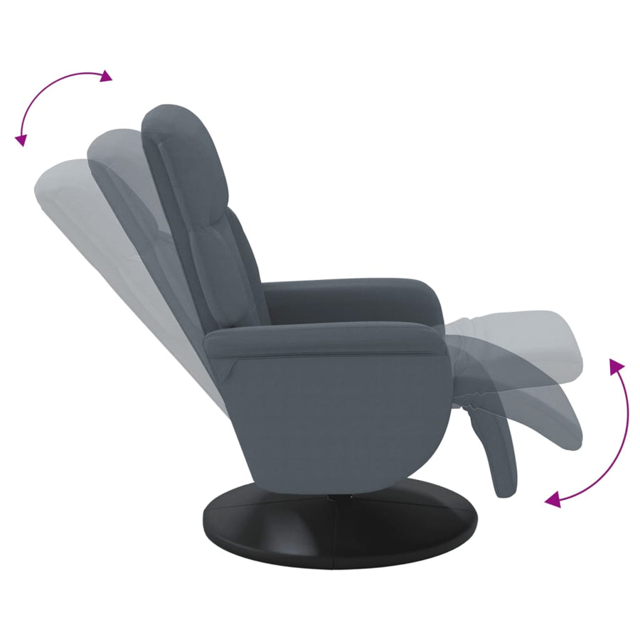 Fauteuil Met Voetensteun Verstelbaar Fluweel Donkergrijs