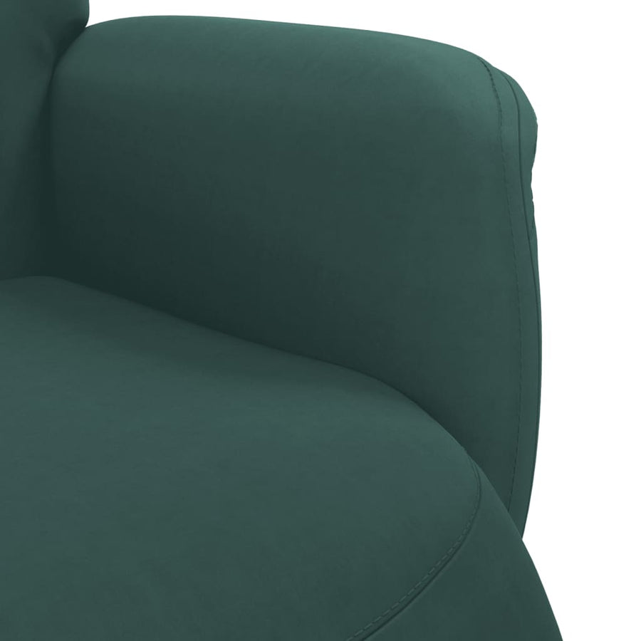 Verstelbare Fauteuil Met Voetensteun Fluweel Donkergroen