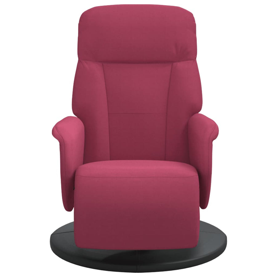 Fauteuil Verstelbaar Met Voetensteun Fluweel Wijnrood