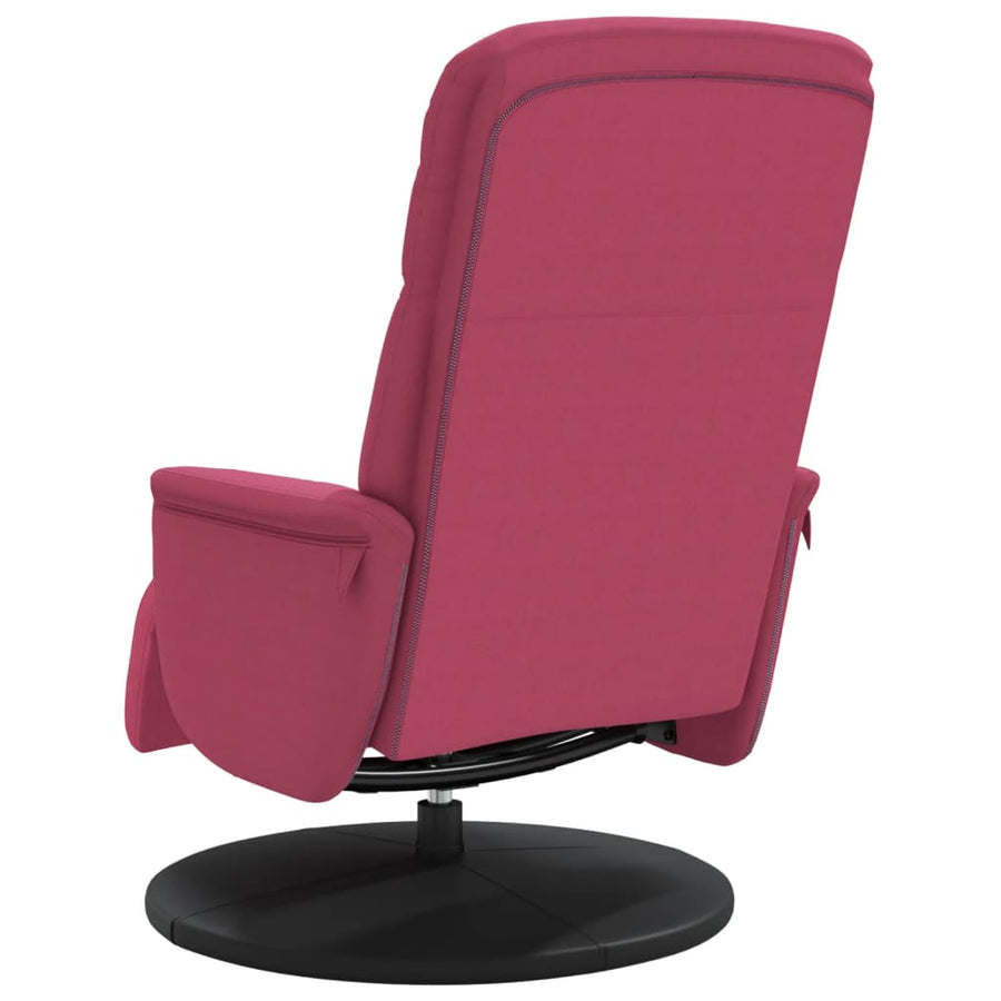Fauteuil Verstelbaar Met Voetensteun Fluweel Wijnrood