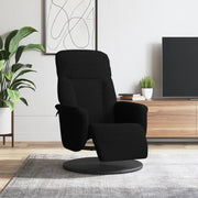 Armchair with adjustable footrest, black velvet