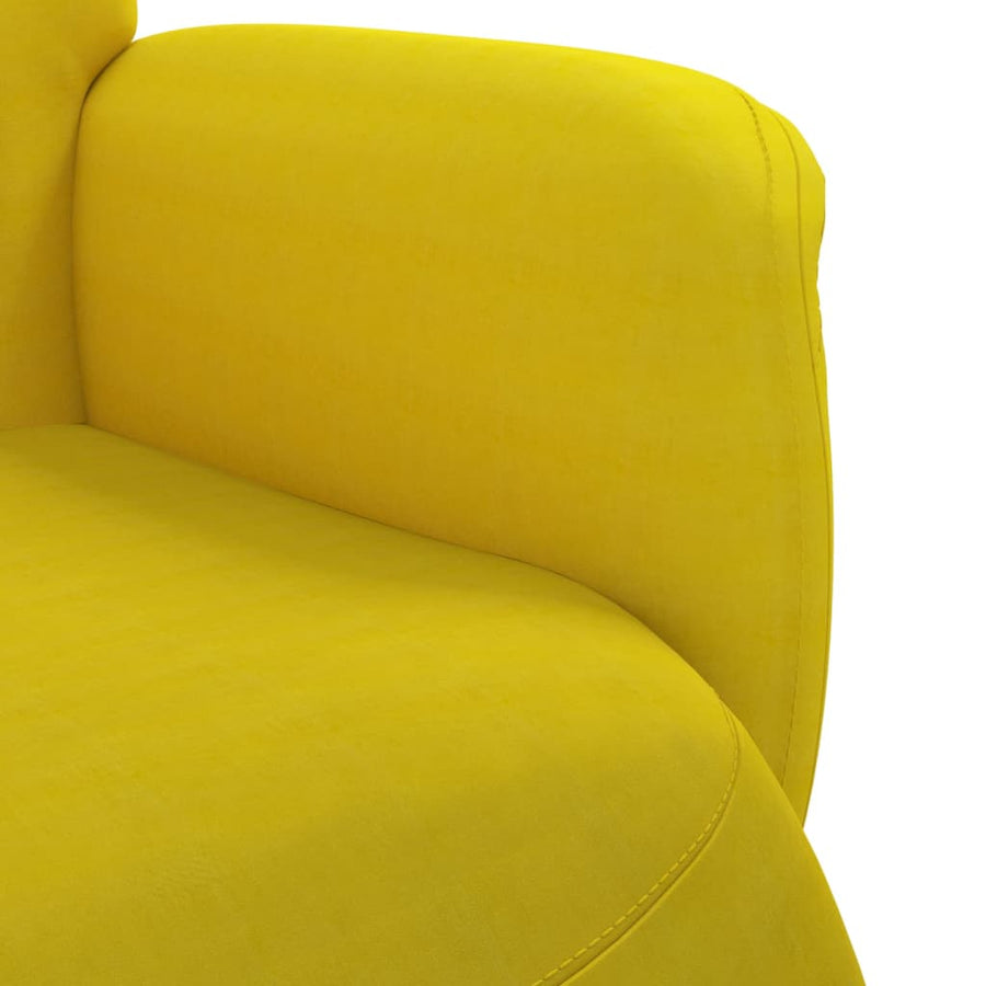 Fauteuil Met Voetensteun Verstelbaar Fluweel Geel