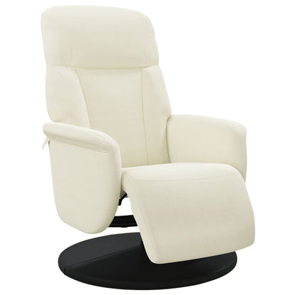 Fauteuil Met Voetensteun Verstelbaar Fluweel Kleurig Crème