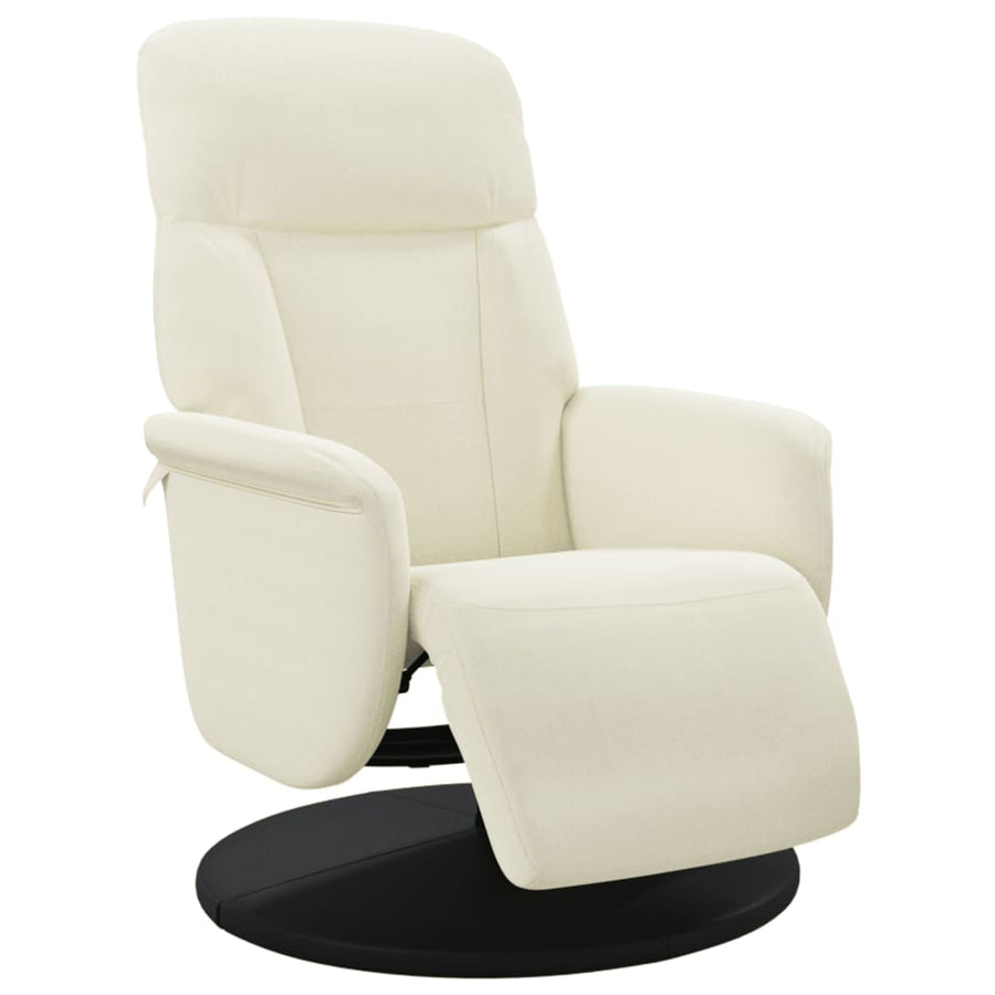 Fauteuil Met Voetensteun Verstelbaar Fluweel Kleurig Crème