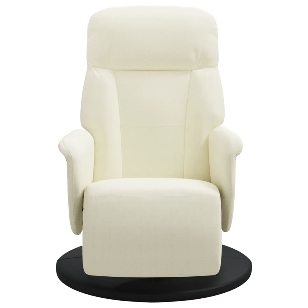 Fauteuil Met Voetensteun Verstelbaar Fluweel Kleurig Crème