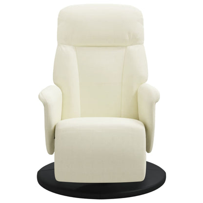 Fauteuil Met Voetensteun Verstelbaar Fluweel Kleurig Crème