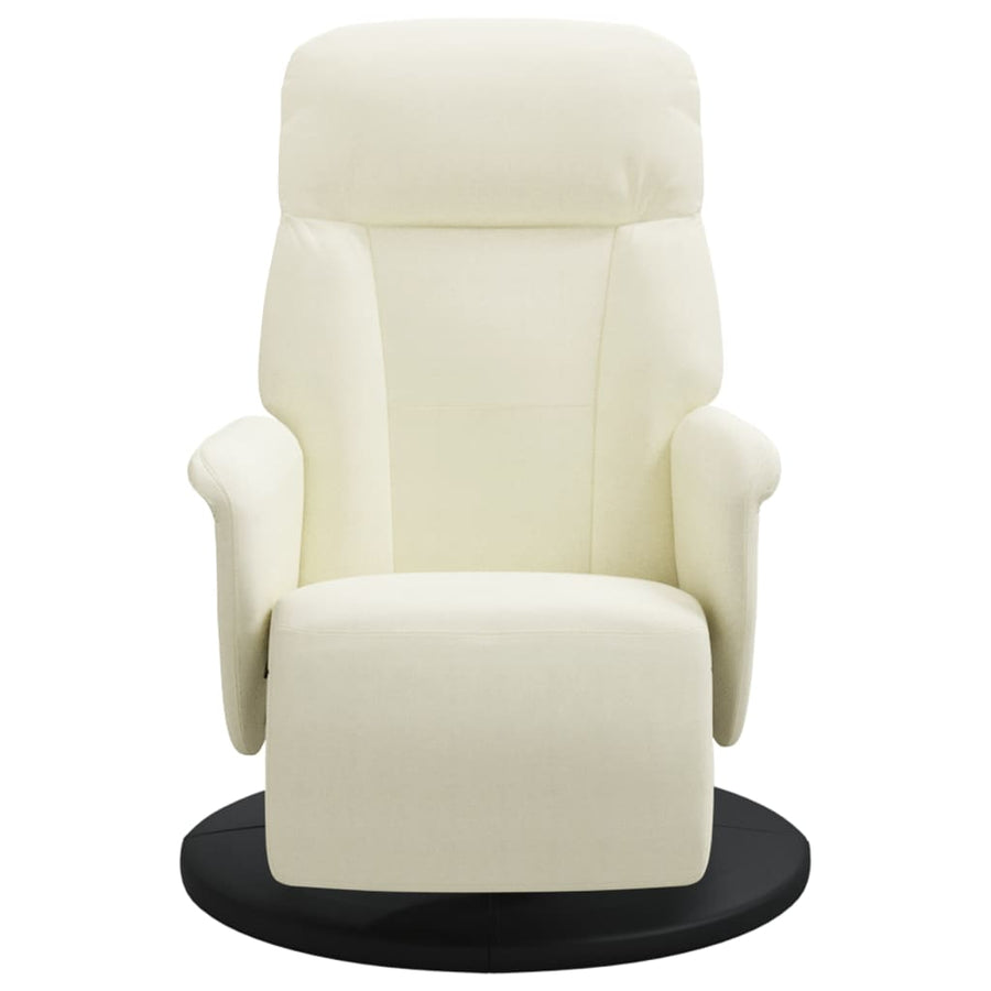 Fauteuil Met Voetensteun Verstelbaar Fluweel Kleurig Crème