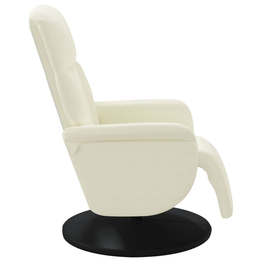 Fauteuil Met Voetensteun Verstelbaar Fluweel Kleurig Crème