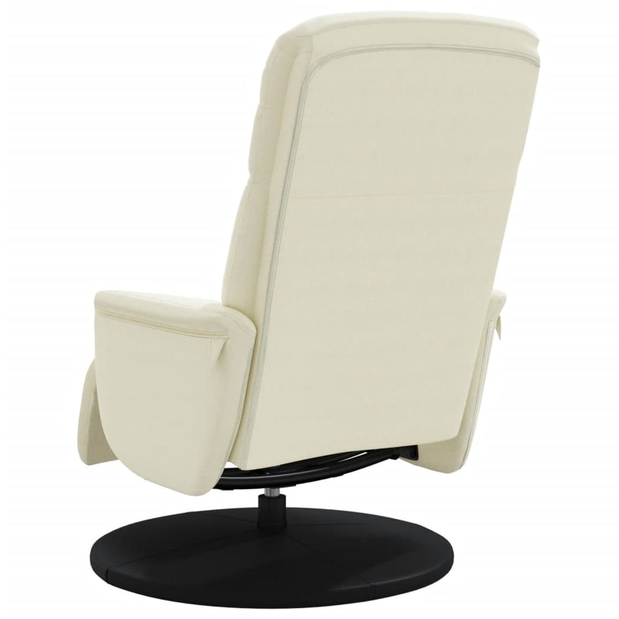 Fauteuil Met Voetensteun Verstelbaar Fluweel Kleurig Crème