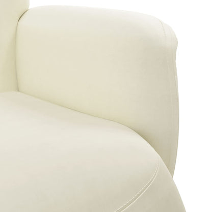 Fauteuil Met Voetensteun Verstelbaar Fluweel Kleurig Crème