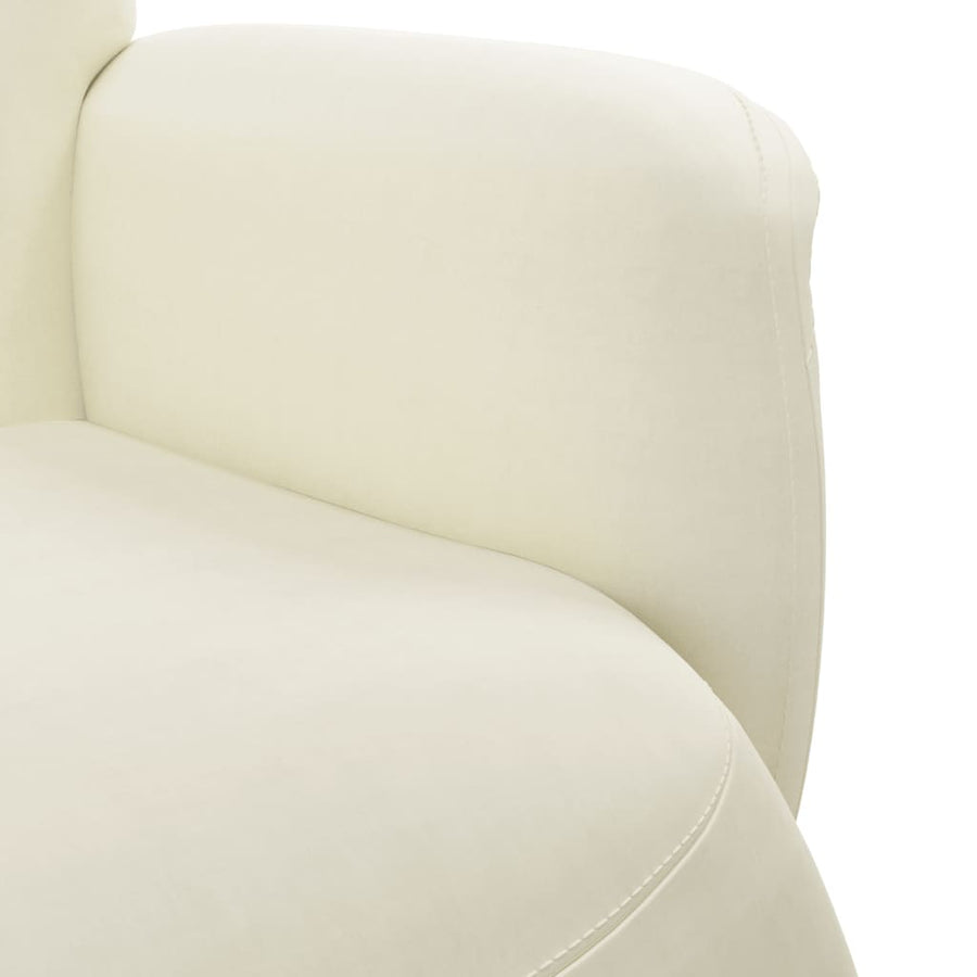 Fauteuil Met Voetensteun Verstelbaar Fluweel Kleurig Crème