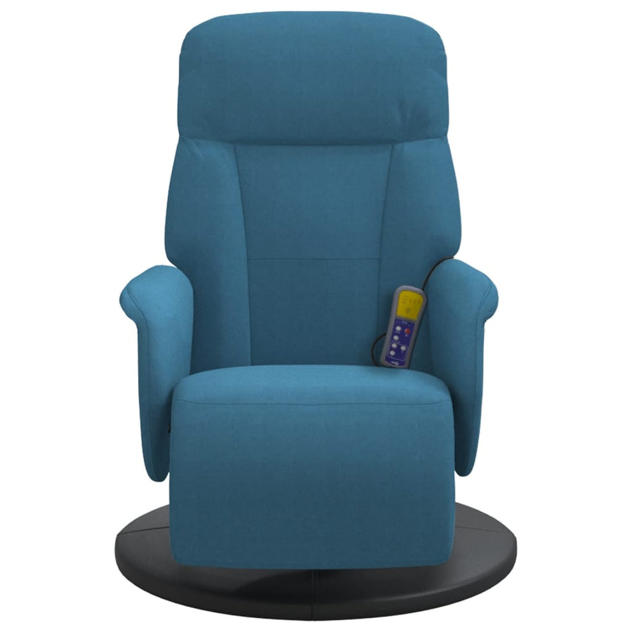 Massagestoel Verstelbaar Met Voetensteun Fluweel Blauw