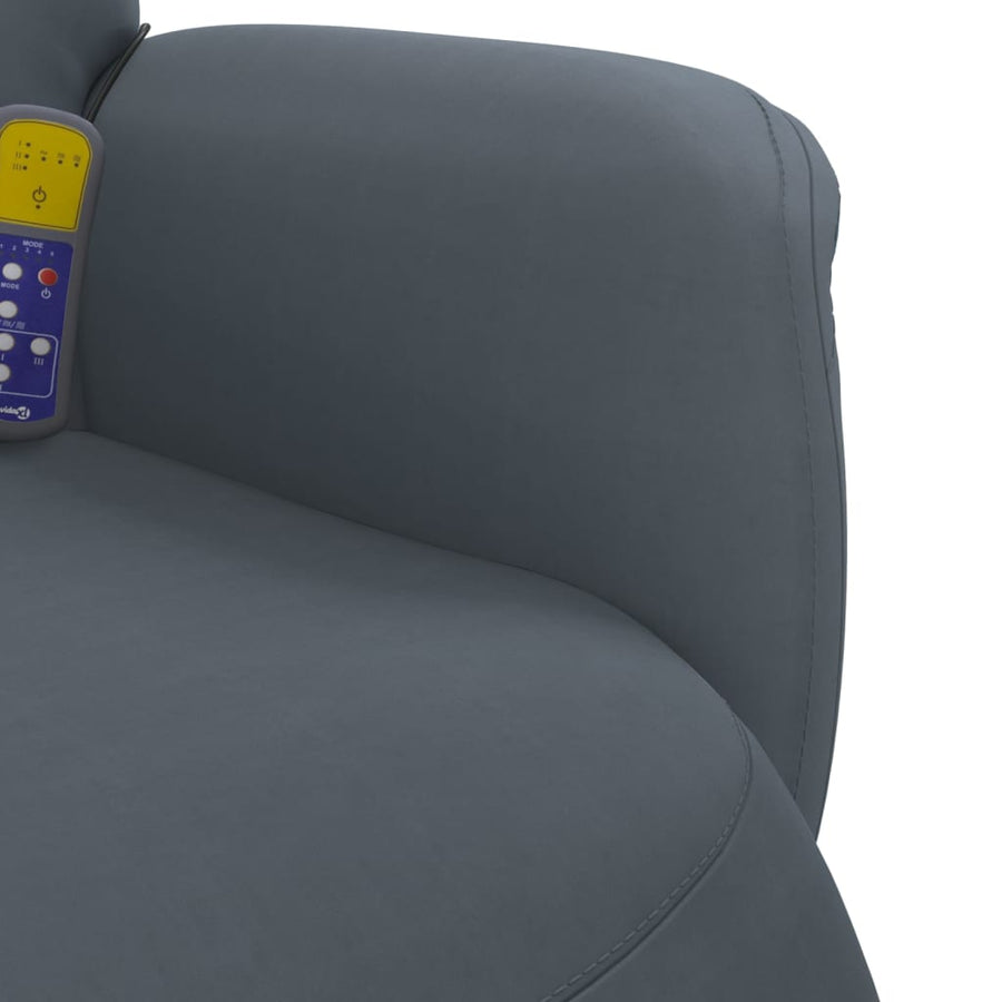 Massagestoel Verstelbaar Met Voetensteun Fluweel Donkergrijs