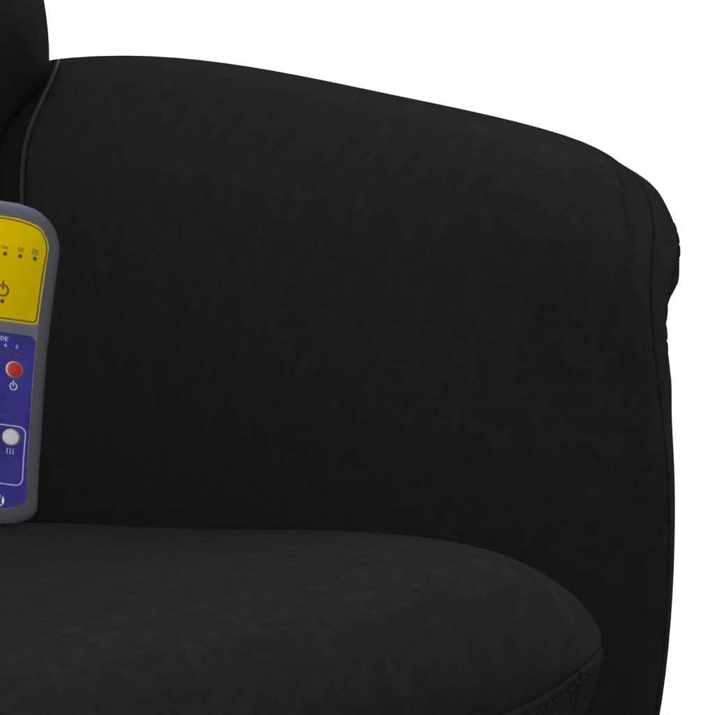 Massagestoel Verstelbaar Met Voetenbank Fluweel Zwart