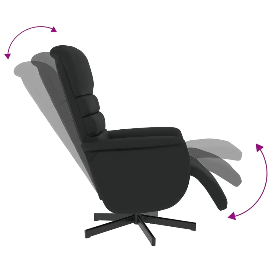 Fauteuil Verstelbaar Met Voetensteun Kunstleer Zwart