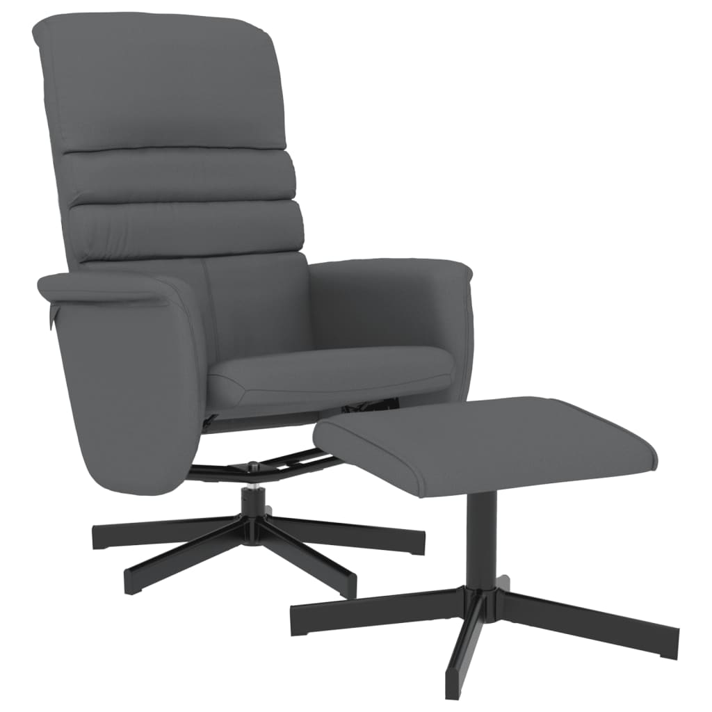 Fauteuil Verstelbaar Met Voetenbankje Kunstleer Grijs