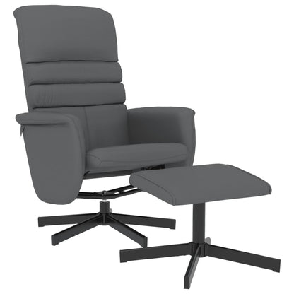Fauteuil Verstelbaar Met Voetenbankje Kunstleer Grijs