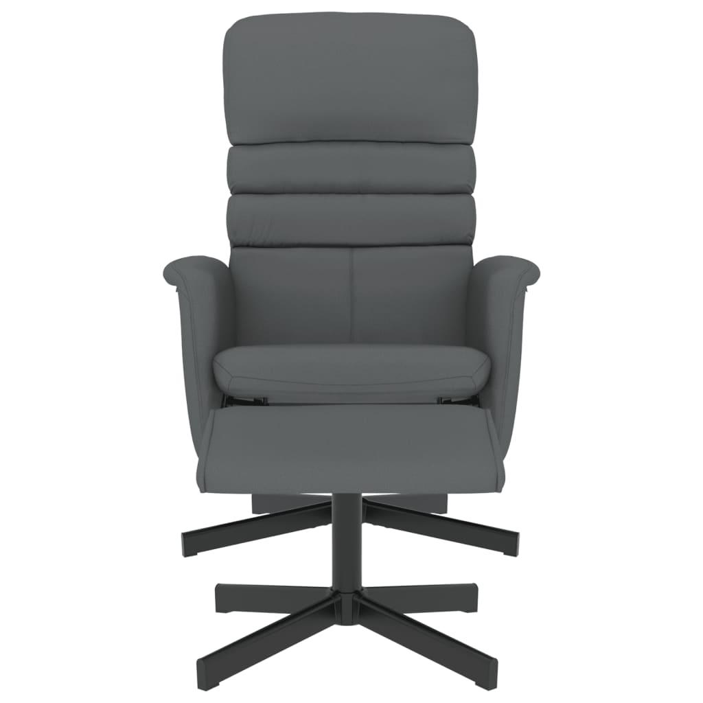 Fauteuil Verstelbaar Met Voetenbankje Kunstleer Grijs
