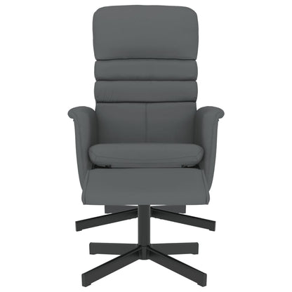 Fauteuil Verstelbaar Met Voetenbankje Kunstleer Grijs