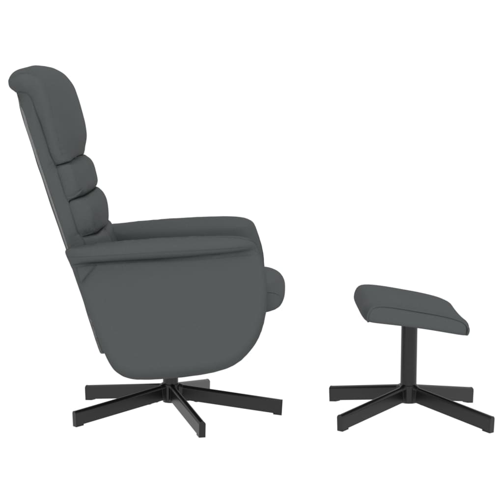 Fauteuil Verstelbaar Met Voetenbankje Kunstleer Grijs