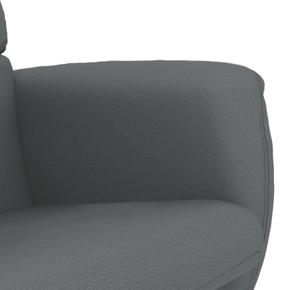 Fauteuil Verstelbaar Met Voetenbankje Kunstleer Grijs