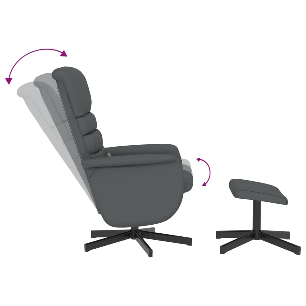 Massagestoel Verstelbaar Met Voetenbankje Kunstleer Grijs
