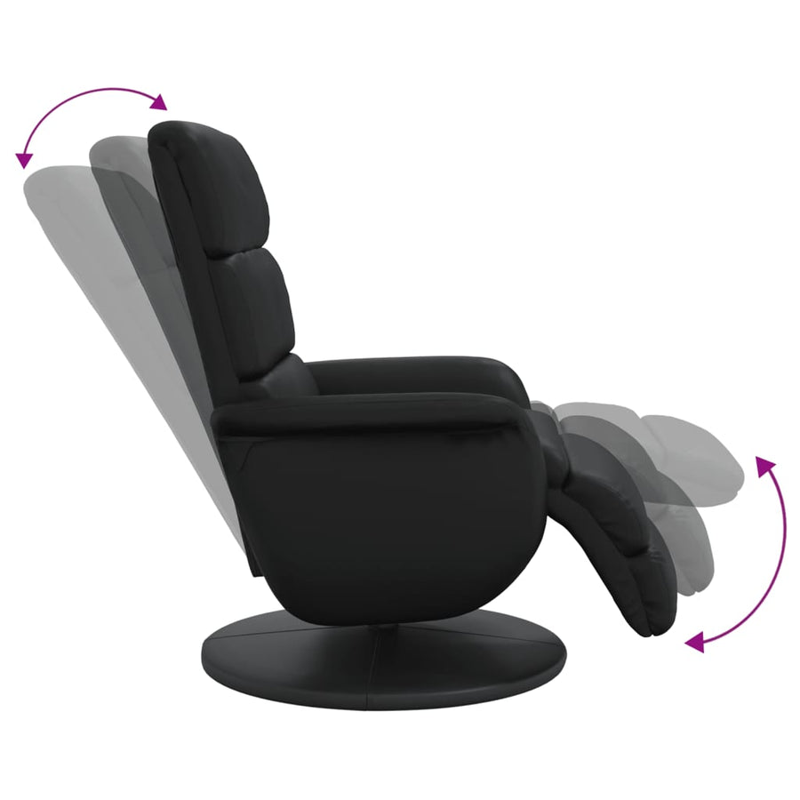 Fauteuil Verstelbaar Met Voetensteun Kunstleer Zwart