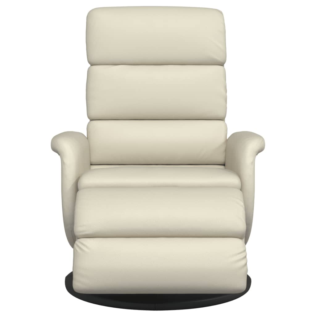 Fauteuil verstelbaar met voetensteun kunstleer crèmekleurig