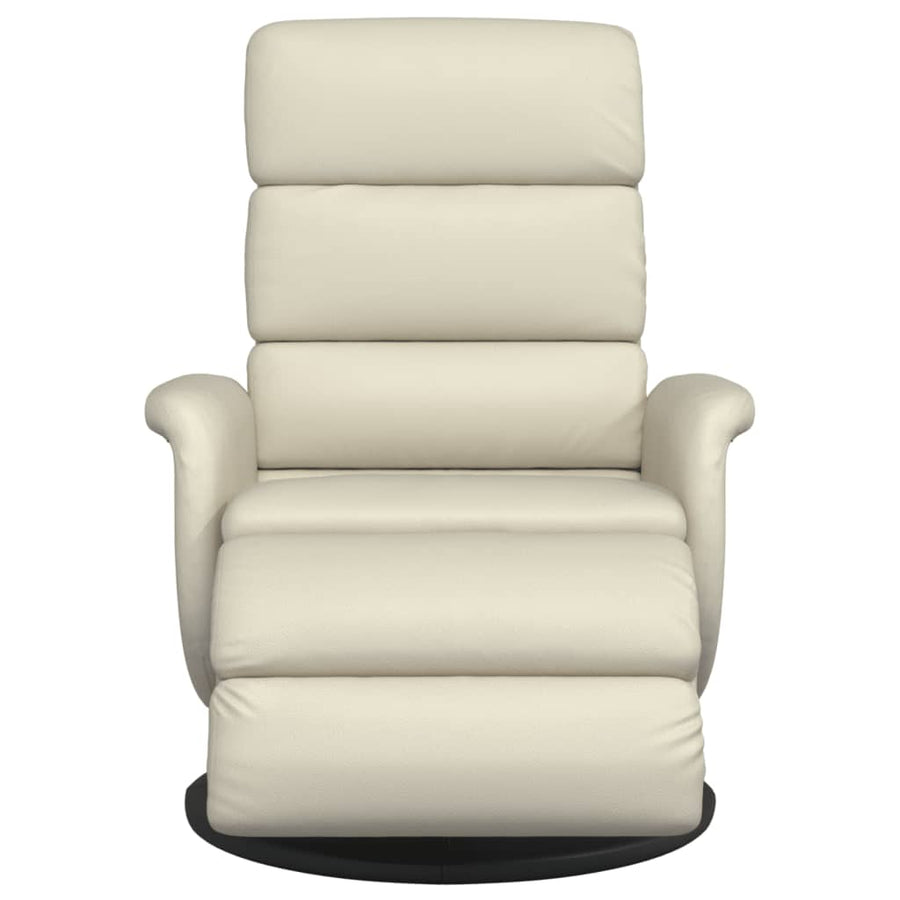 Fauteuil verstelbaar met voetensteun kunstleer crèmekleurig