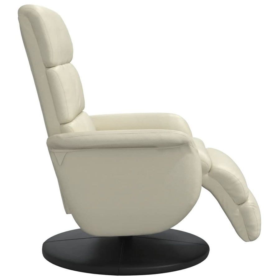 Fauteuil verstelbaar met voetensteun kunstleer crèmekleurig