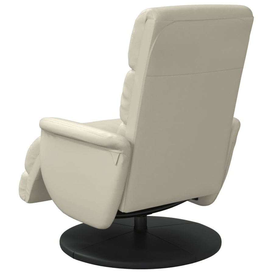 Fauteuil verstelbaar met voetensteun kunstleer crèmekleurig
