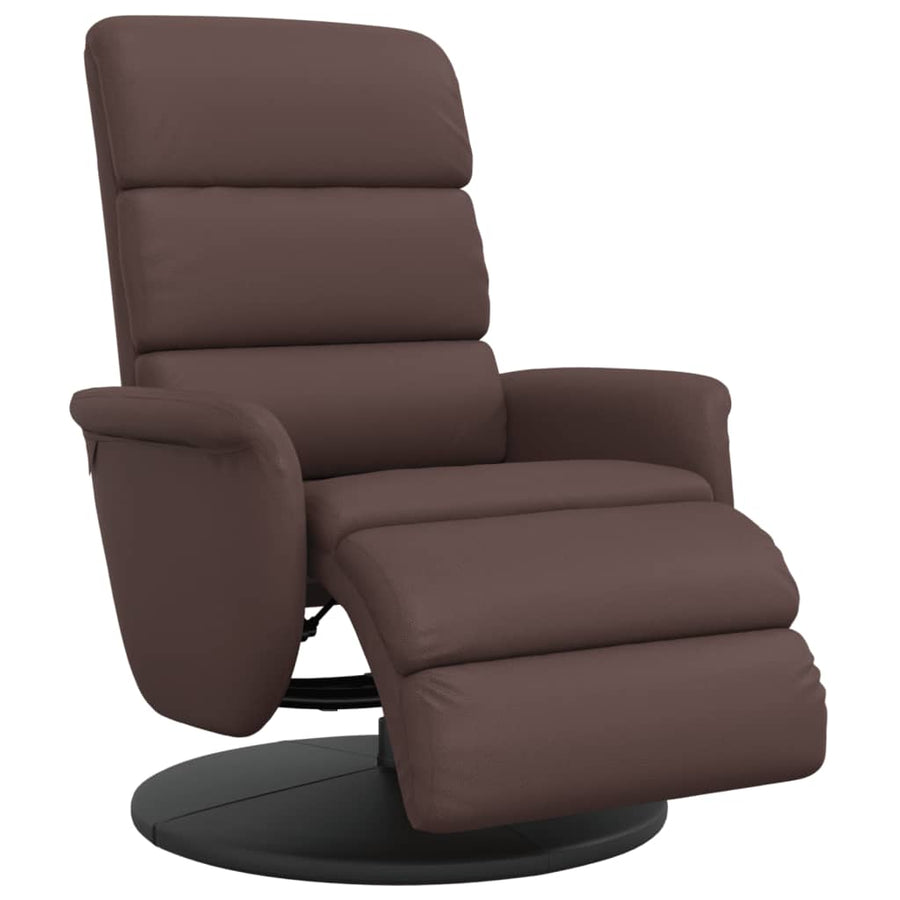 Fauteuil verstelbaar met voetensteun kunstleer bruin