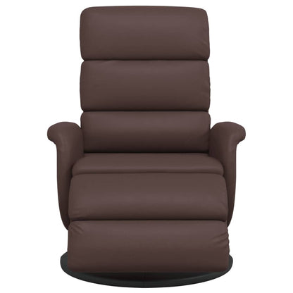 Fauteuil verstelbaar met voetensteun kunstleer bruin