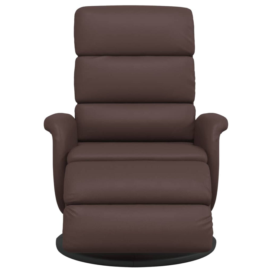 Fauteuil verstelbaar met voetensteun kunstleer bruin