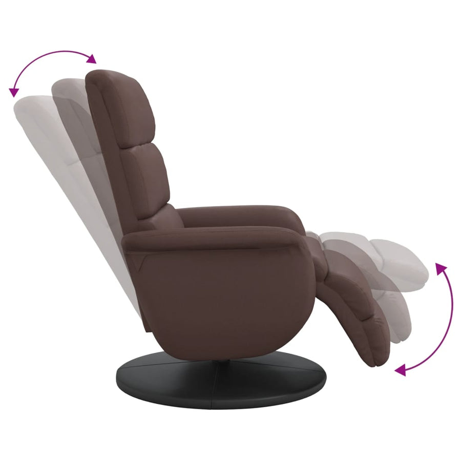 Fauteuil verstelbaar met voetensteun kunstleer bruin