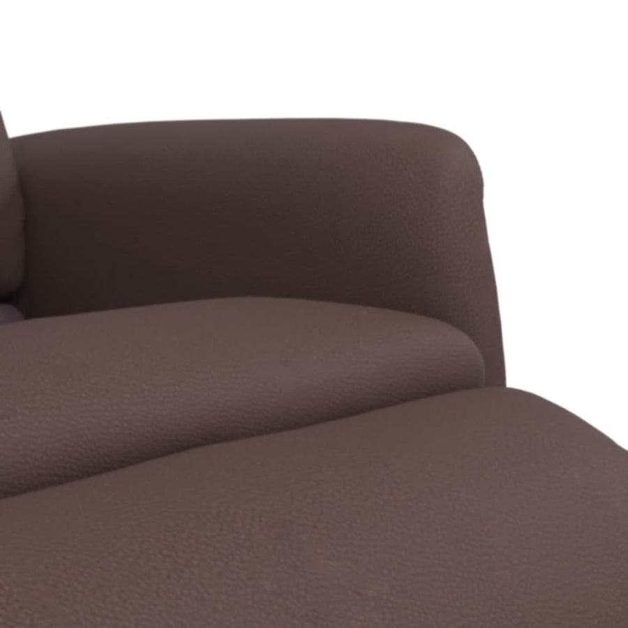 Fauteuil verstelbaar met voetensteun kunstleer bruin