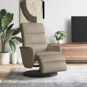 Adjustable armchair with footrest, cappuccino-colored faux leather
