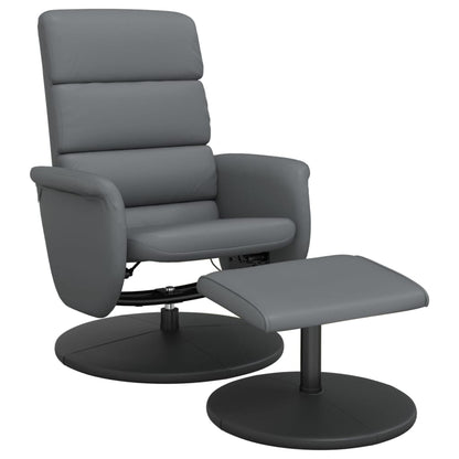 Fauteuil Verstelbaar Met Voetenbankje Kunstleer Grijs