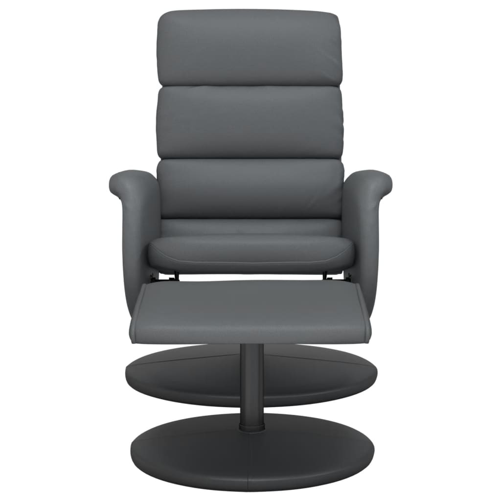 Fauteuil Verstelbaar Met Voetenbankje Kunstleer Grijs