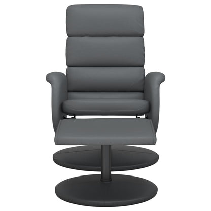 Fauteuil Verstelbaar Met Voetenbankje Kunstleer Grijs