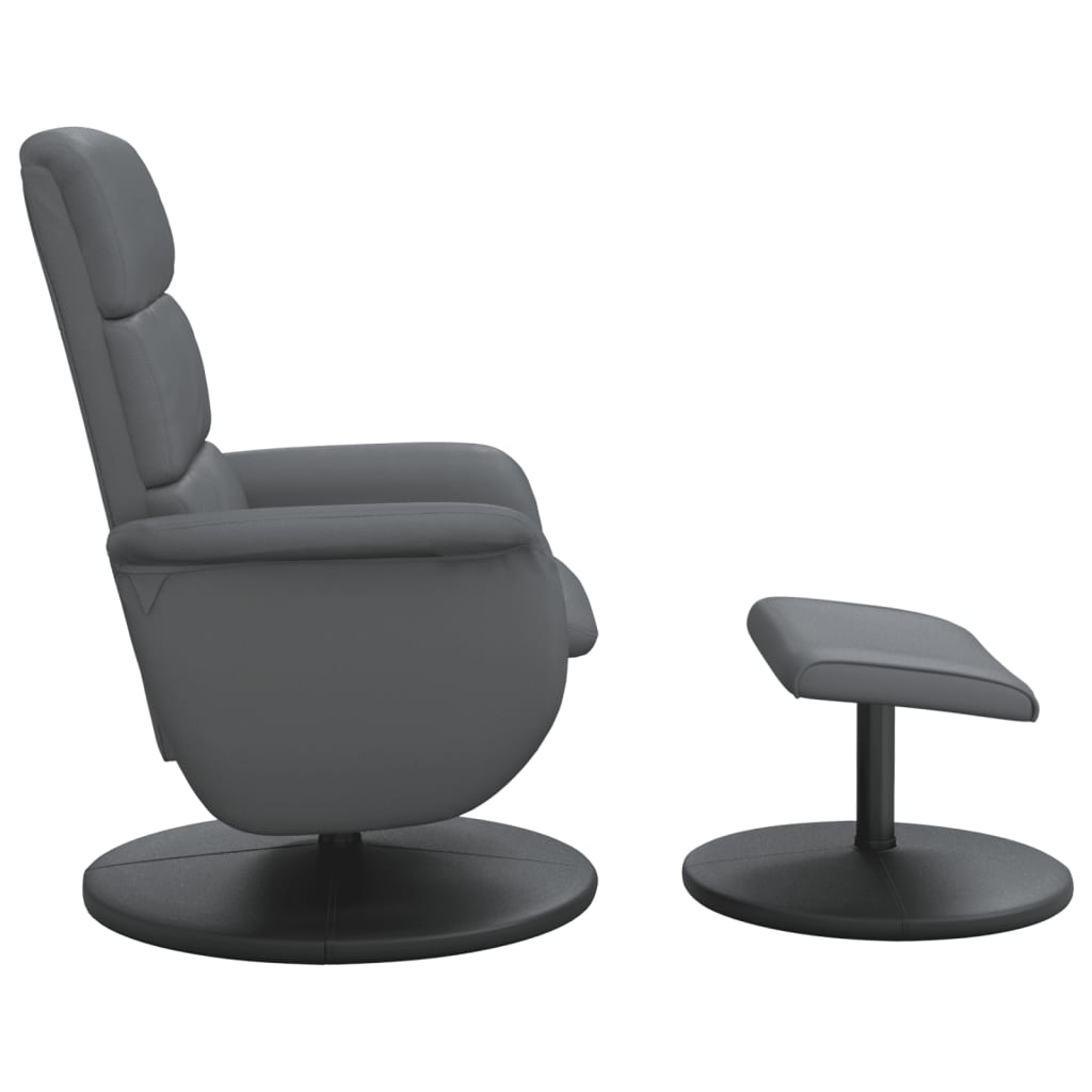 Fauteuil Verstelbaar Met Voetenbankje Kunstleer Grijs