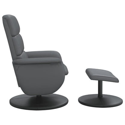 Fauteuil Verstelbaar Met Voetenbankje Kunstleer Grijs